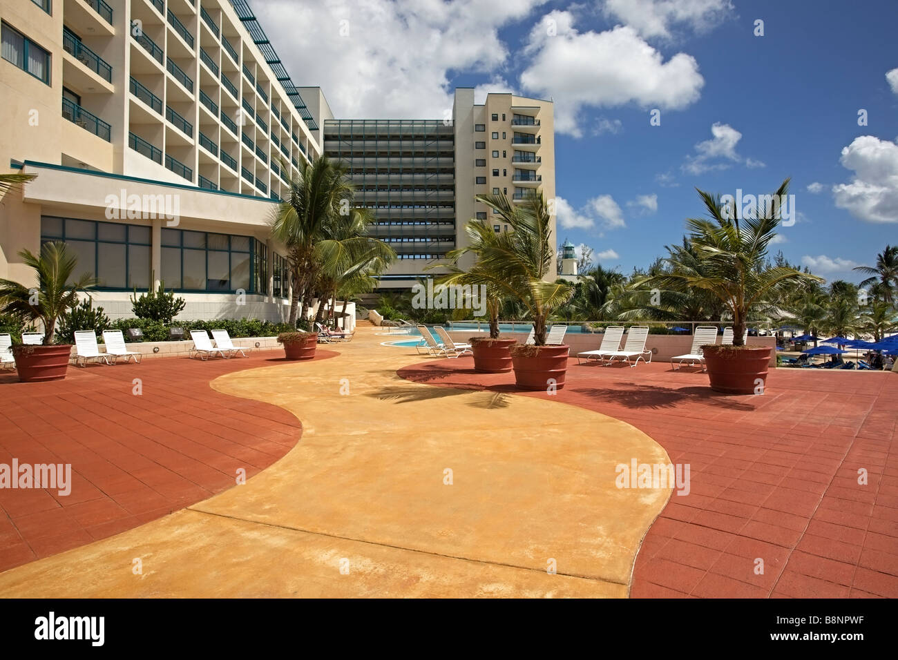 Hilton Hotel Barbados exterior, Barbados, "St. Michael Stock Photo Alamy