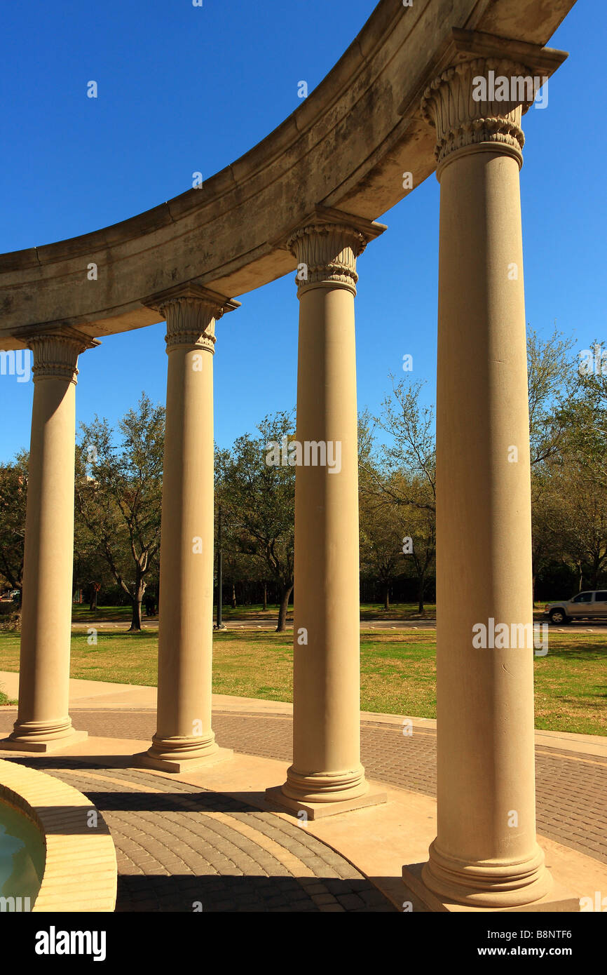 Rockwell Fountain and Colonnade Houston, TX USA Stock Photo Alamy