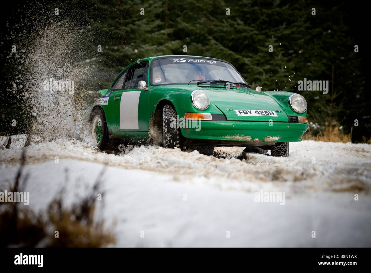 Porsche 911 rally car in kielder northumberland Stock Photo