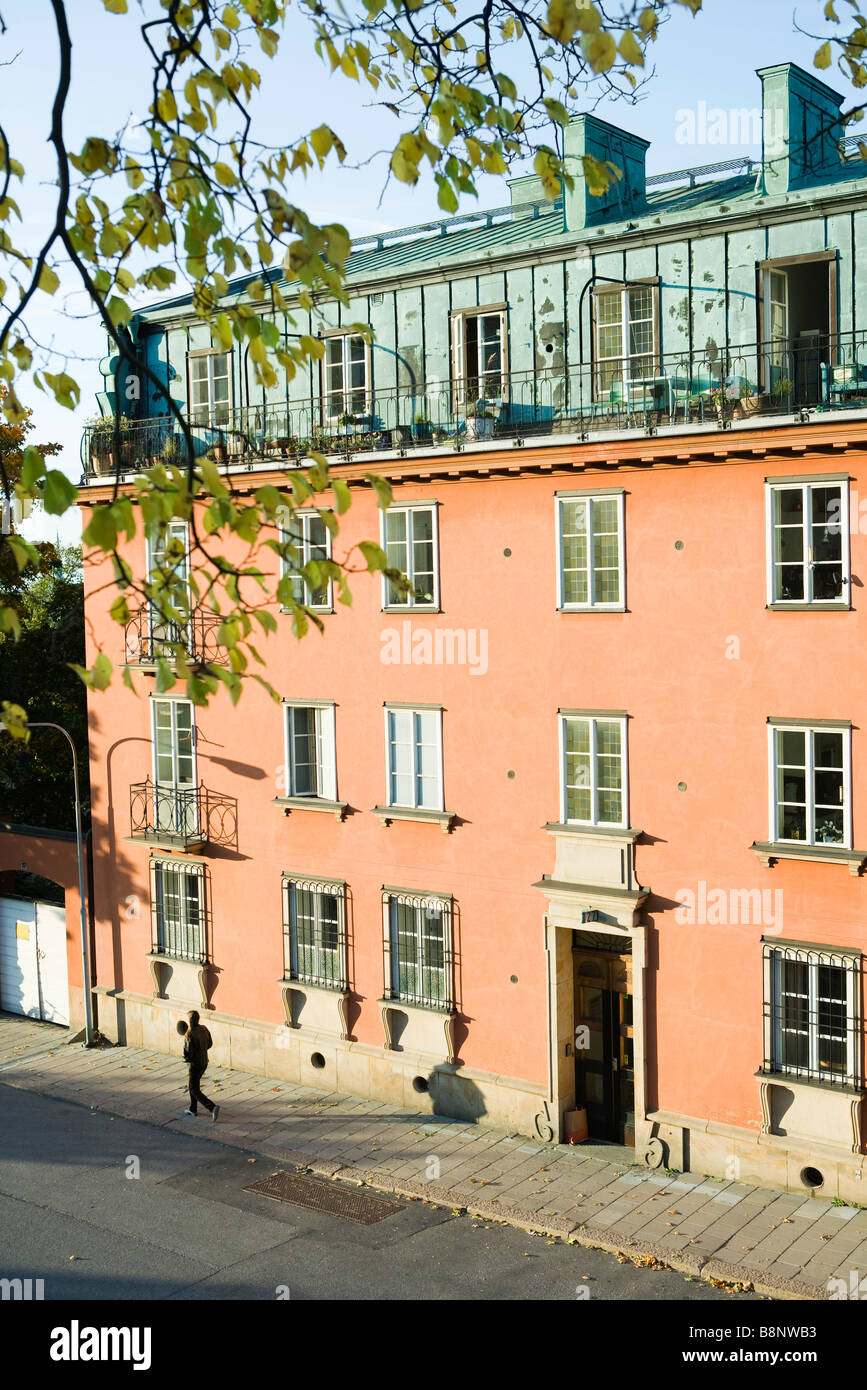 Sweden, Stockholm, colorful apartment building Stock Photo