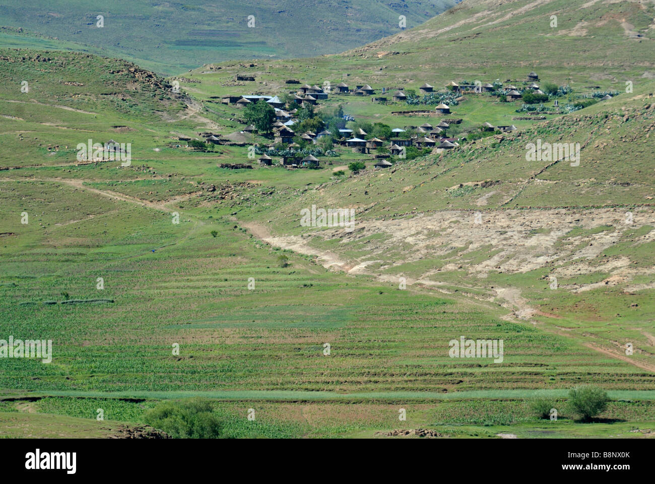 Village in Lesotho highlands Stock Photo Alamy