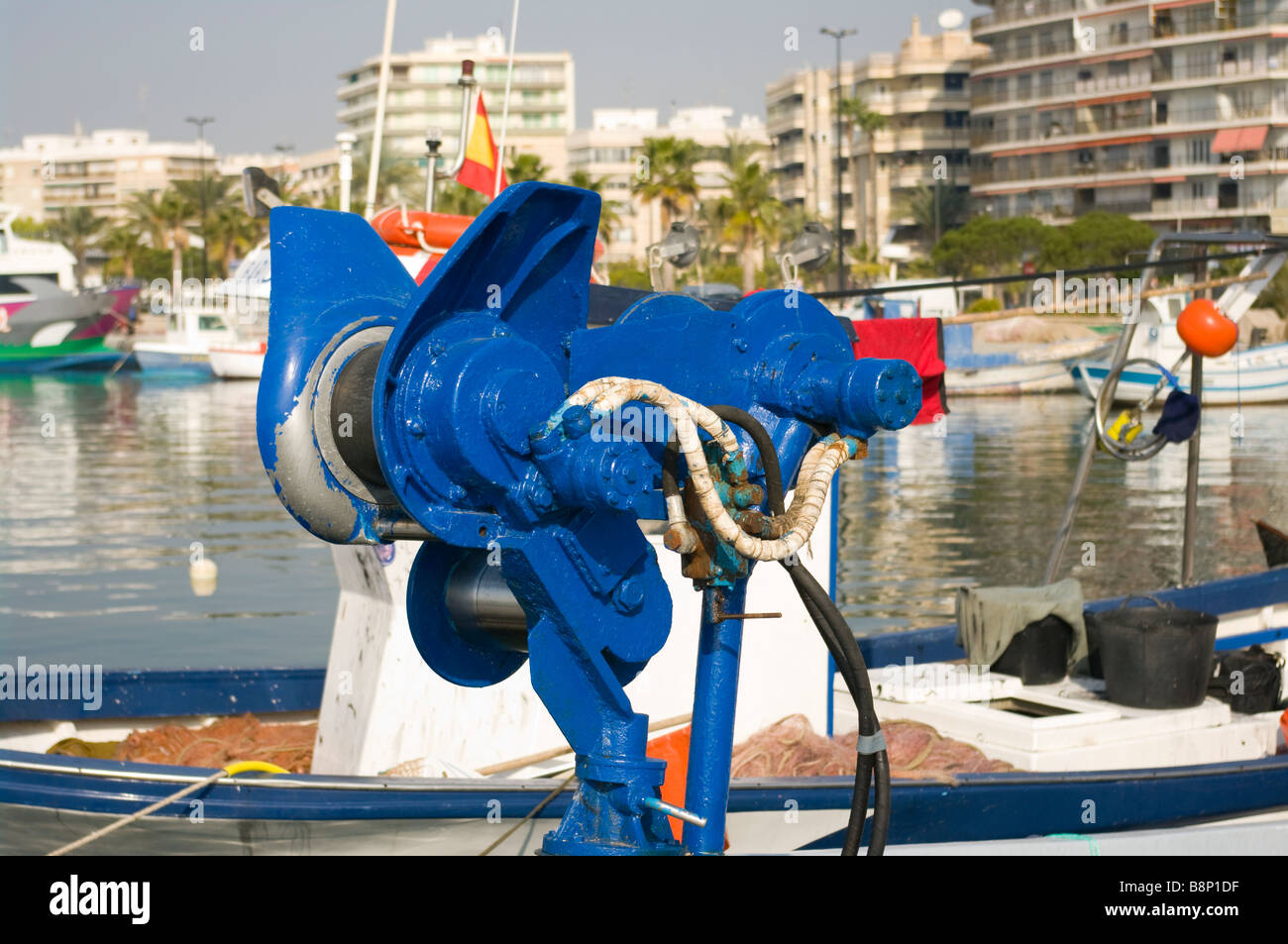 commercial fishing net haulers Commercial Fishing Net Hauler Equipment Stock Photo