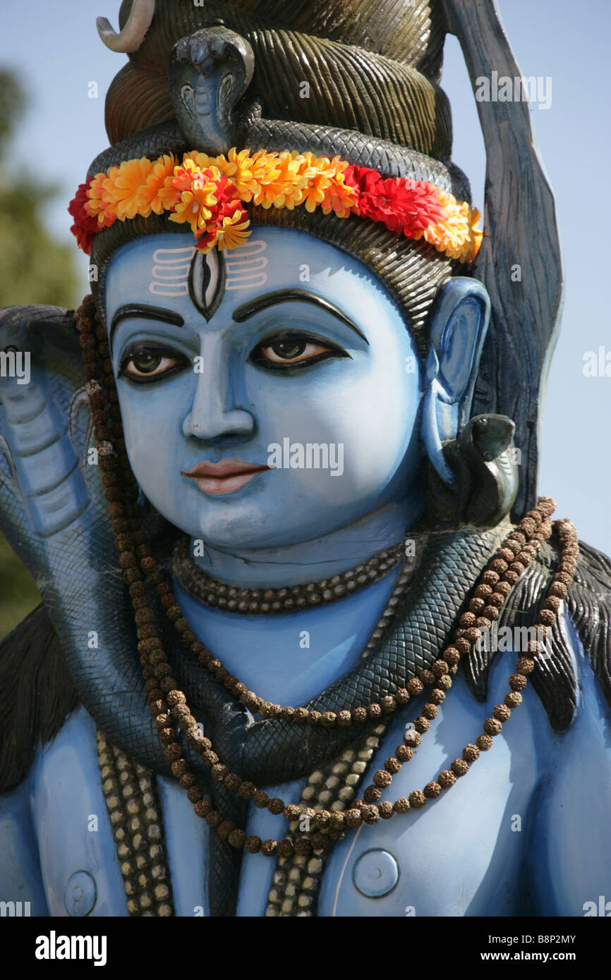 The Indian Hindu god Lord Shiva at the Grand Bassin Temple in Mauritius. Stock Photo
