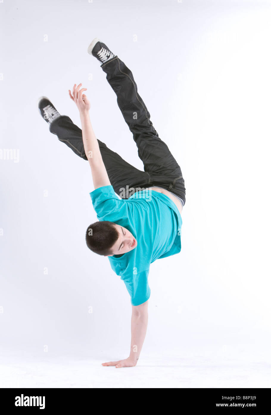 break dancer against a white background Stock Photo