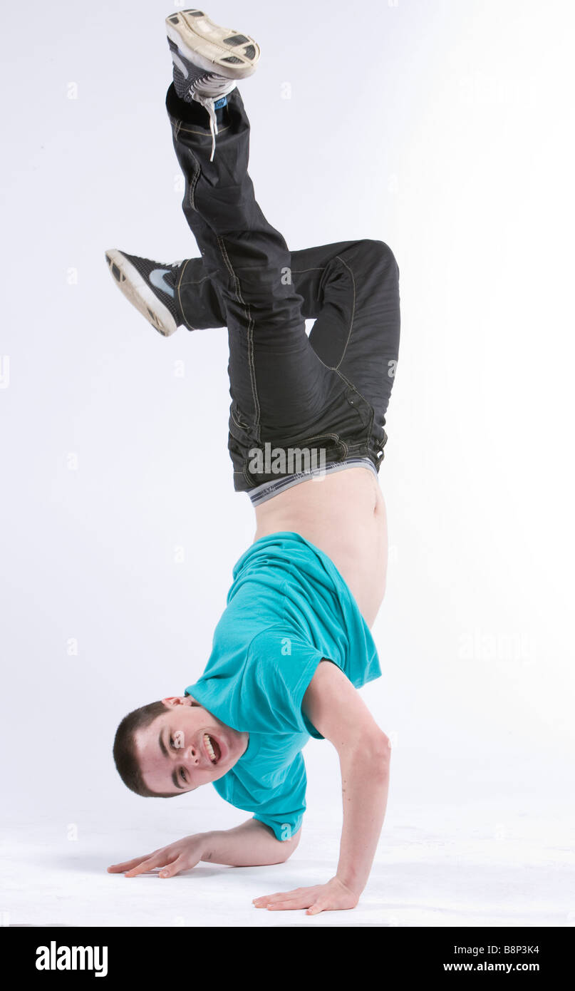 break dancer against a white background Stock Photo