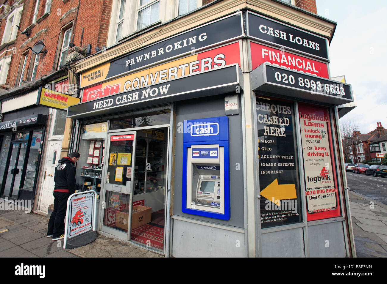 united kingdom west london acton high street a cash converters shop window Stock Photo