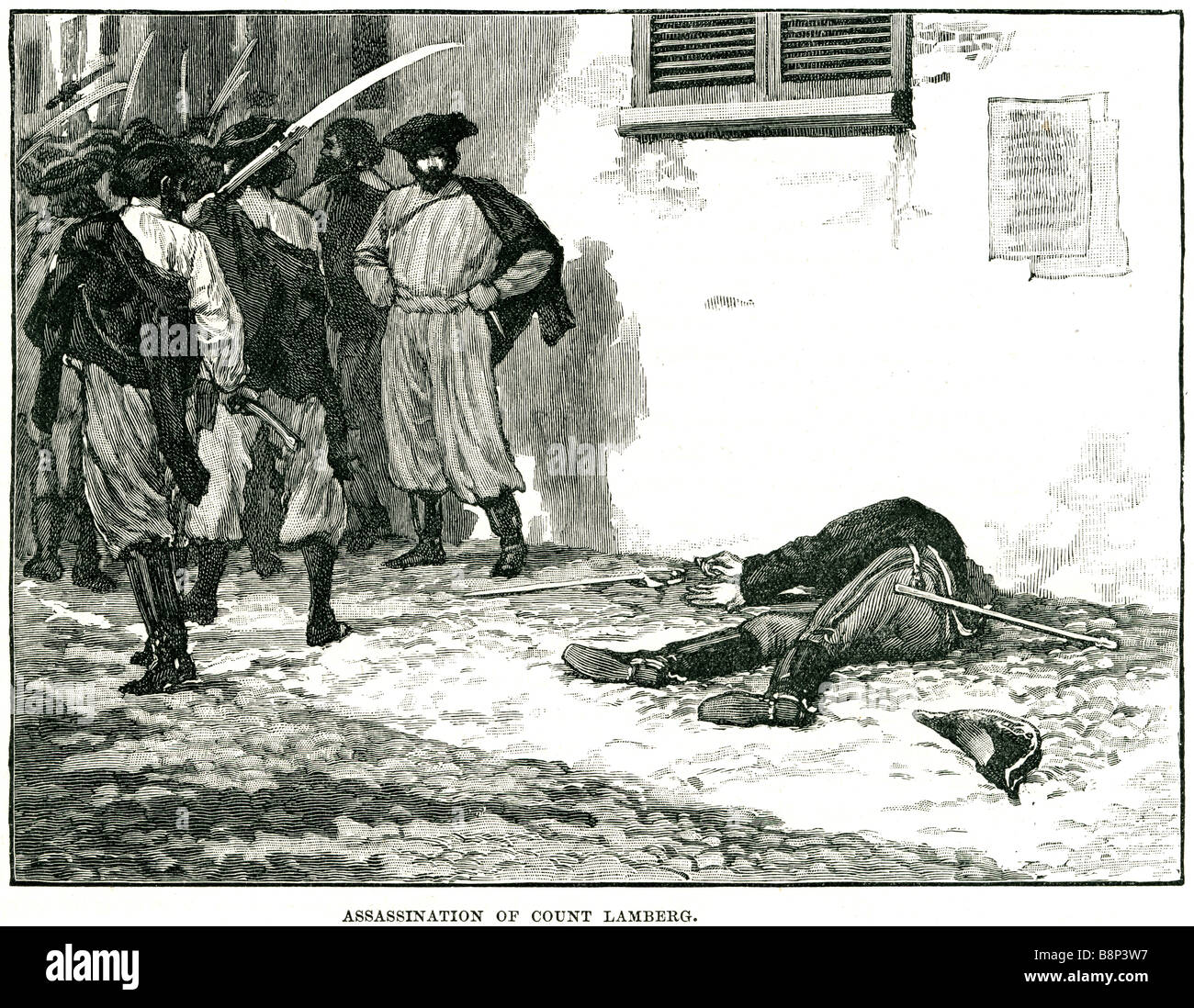 1848 assasination Count Franz Philipp von Lamberg Austrian soldier Stock Photo