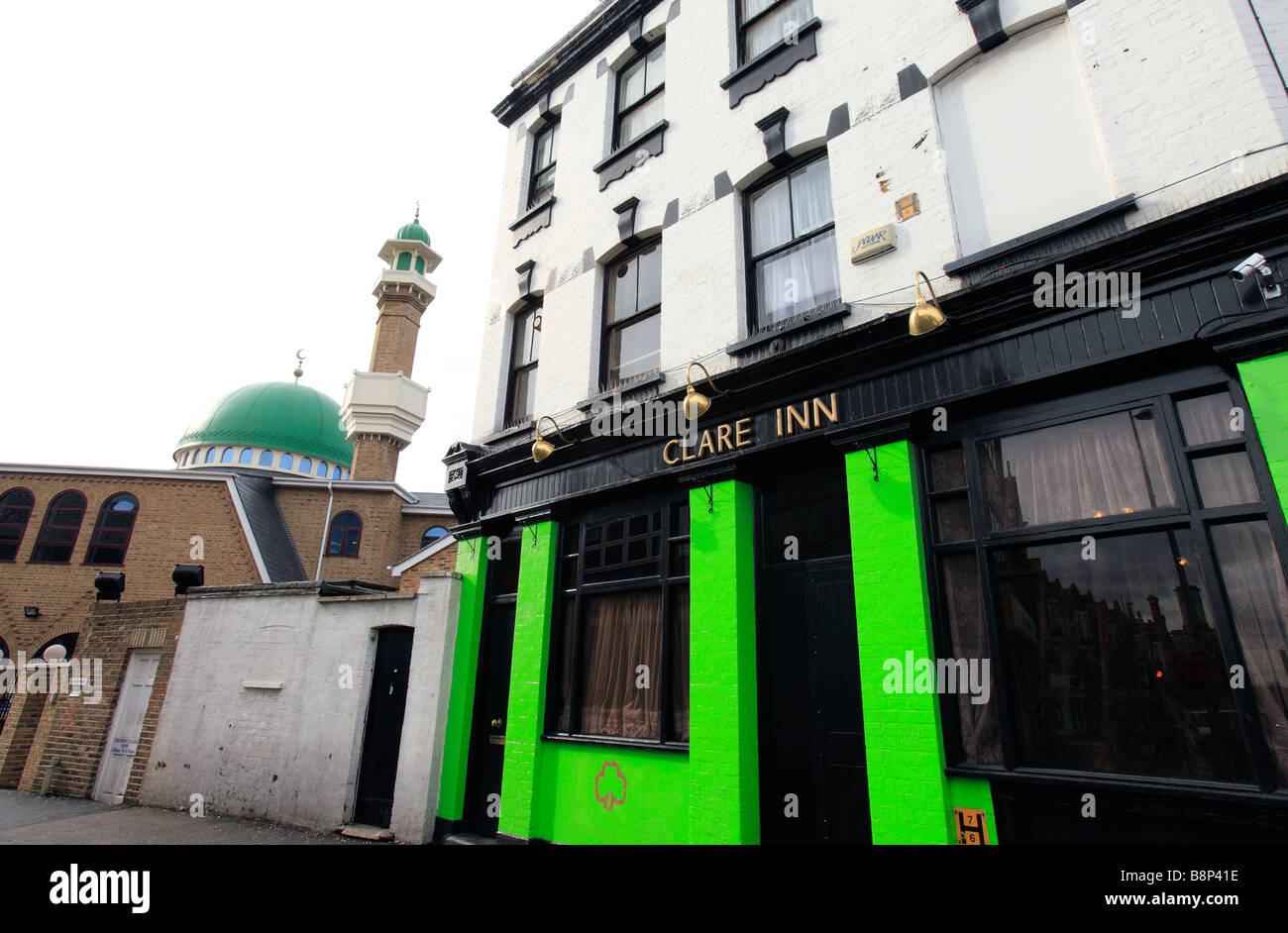 united kingdom west london acton high the clare inn and mosque Stock Photo