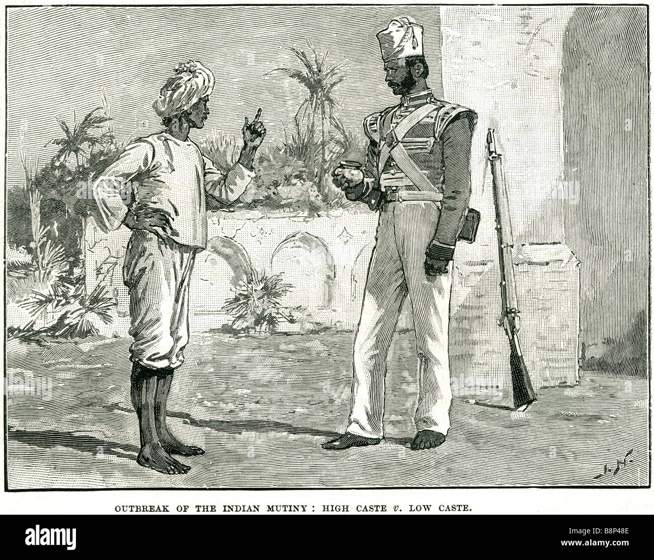 outbreak indian mutiny high castle v low castle 1857 Rebellion British East India Company Meerut civilian Stock Photo