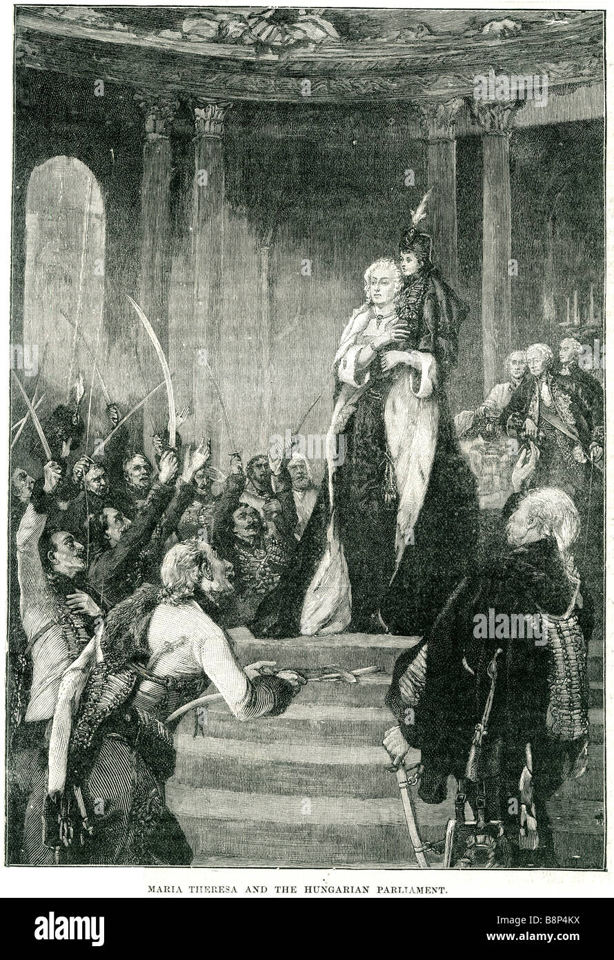 maria theresa hungarian parliament Archduchess Austria Queen Hungary May 13, 1717 – November 29, 1780 Stock Photo