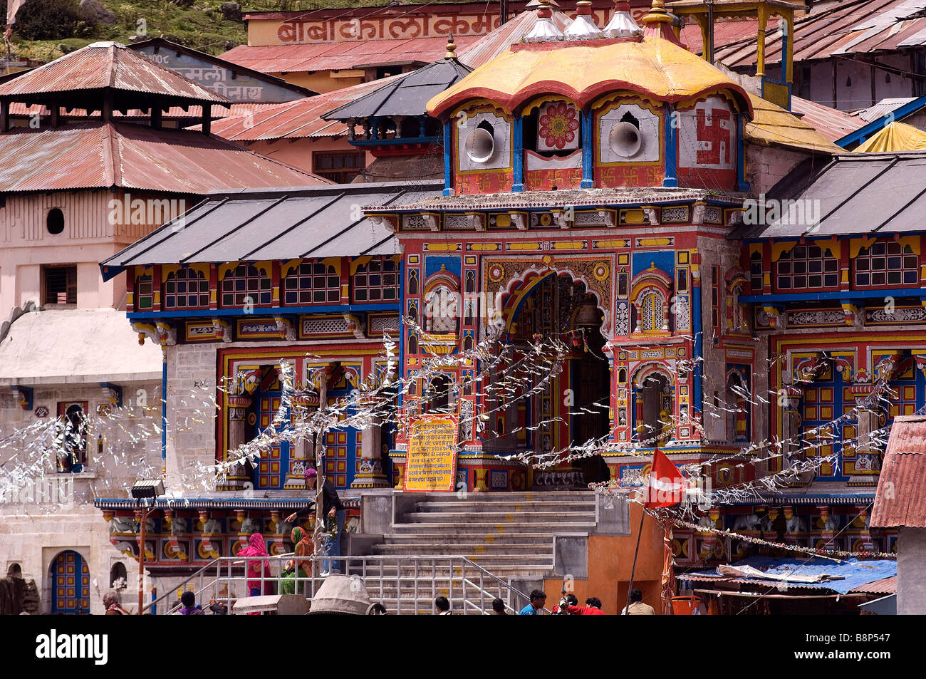 Badrinath temple Uttaranchal northern India Stock Photo