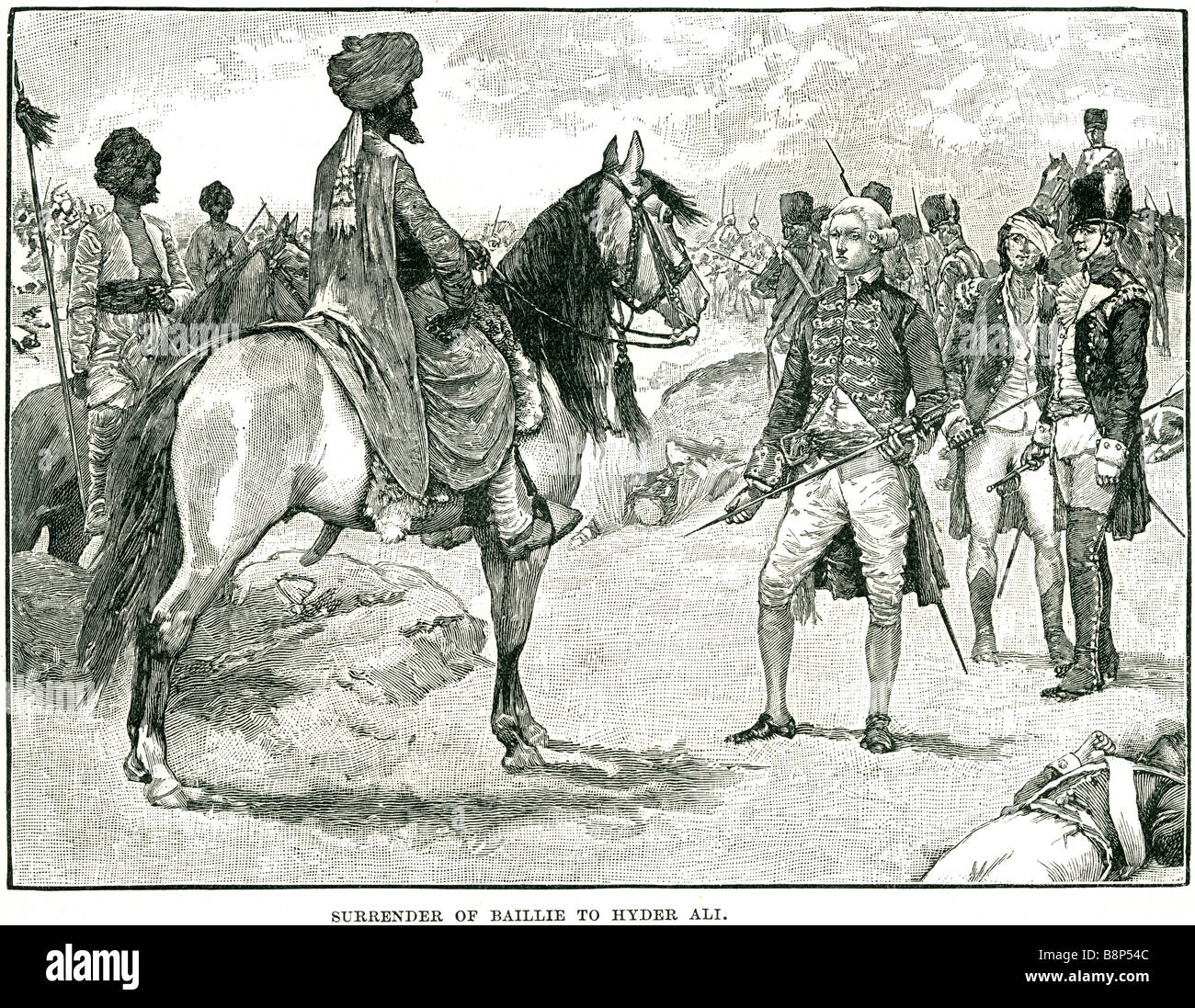 surrender baillie hyder ali Kingdom of Mysore southern India Stock