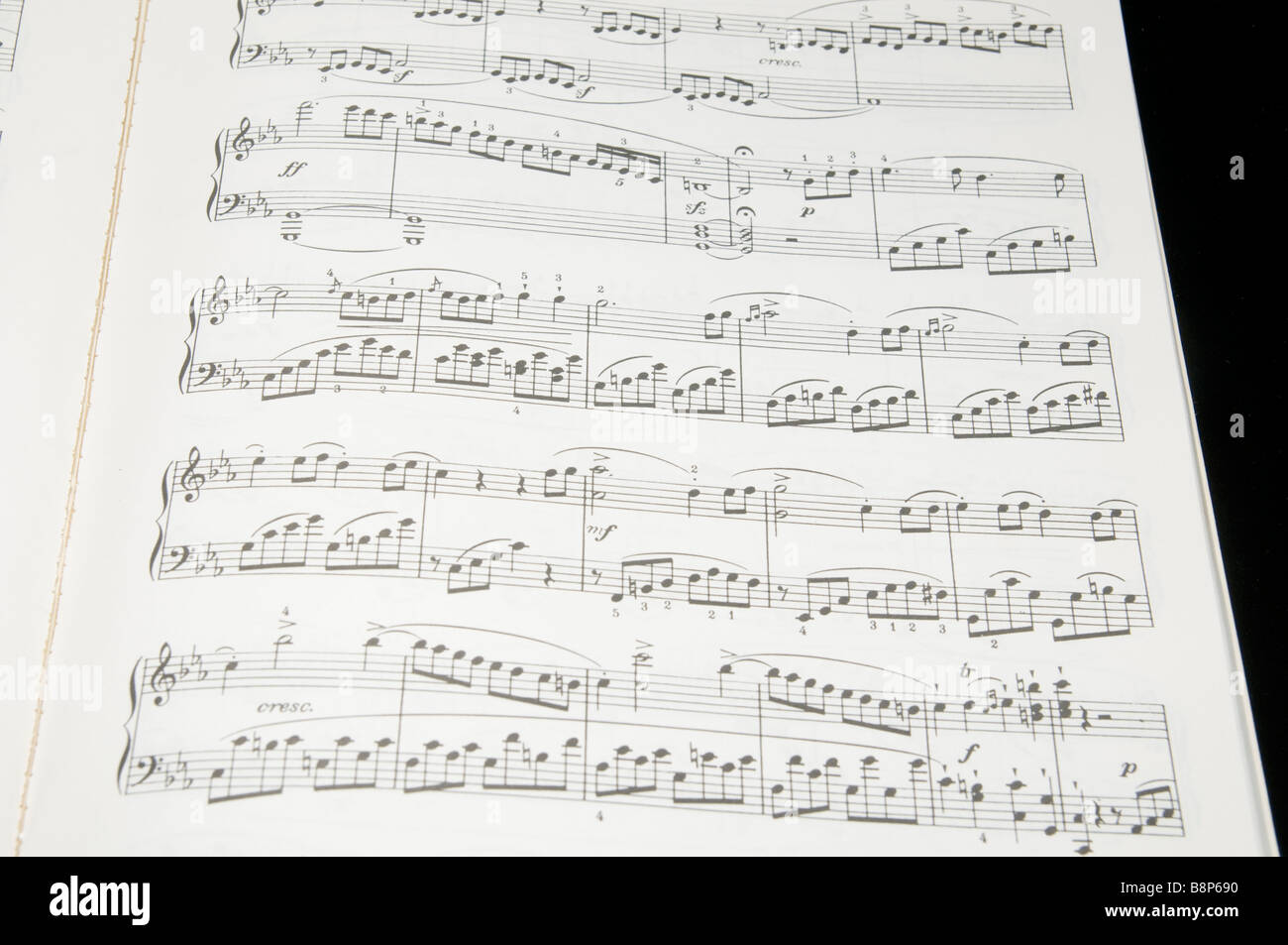 A page of sheet music Beethoven s Moonlight Sonata Stock Photo