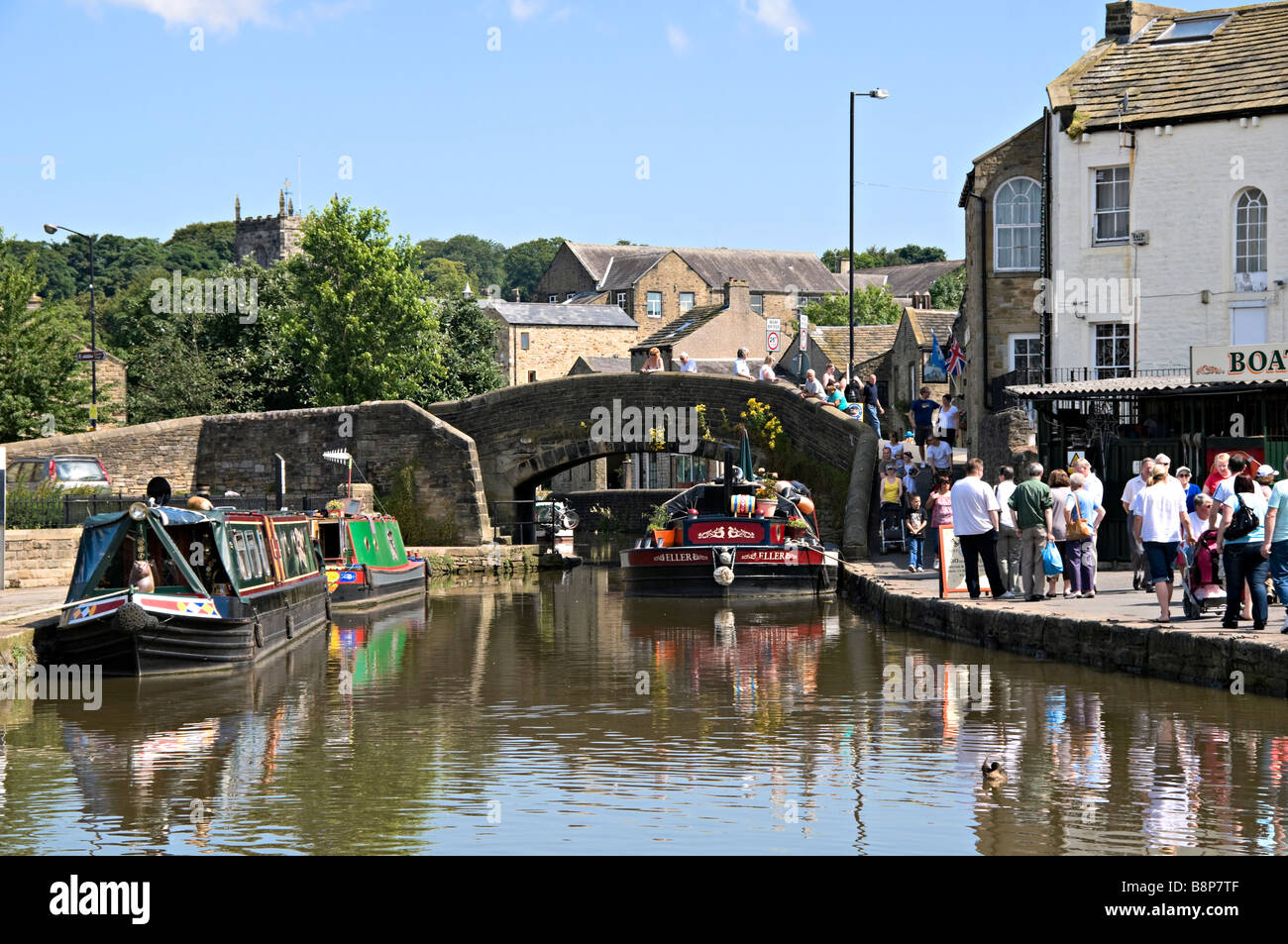 Canal basin Skipton North Yorkshire UK Stock Photo