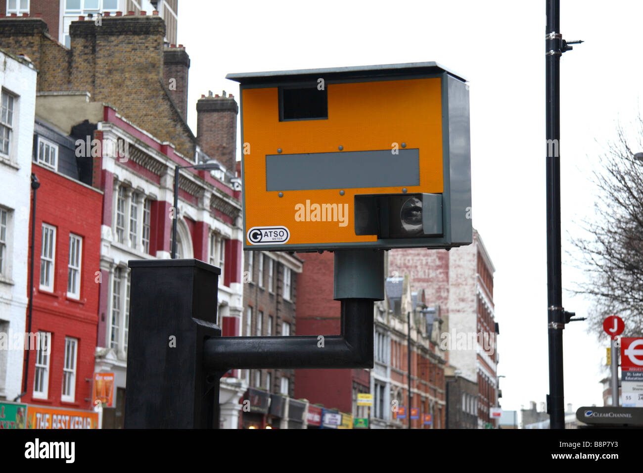A Gatso speed camera on Old Street London.  Reb 2009 Stock Photo