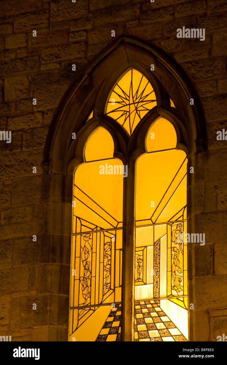 Scotland Edinburgh Queen's Gallery Unusual stained glass window on the