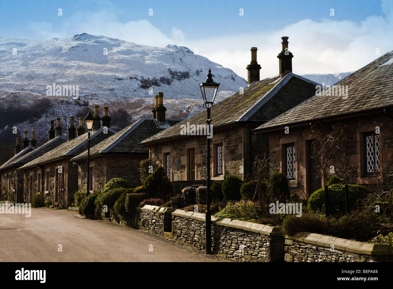 Village of Luss on Loch Lomond Argyllshire Scotland Stock Photo