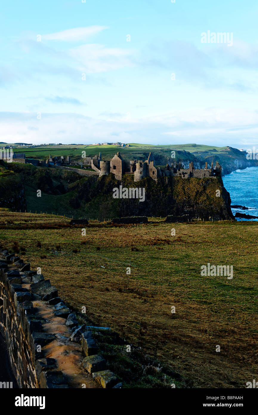 Dunluce Castle on Causeway Coast County Antrim Northern Ireland Stock Photo