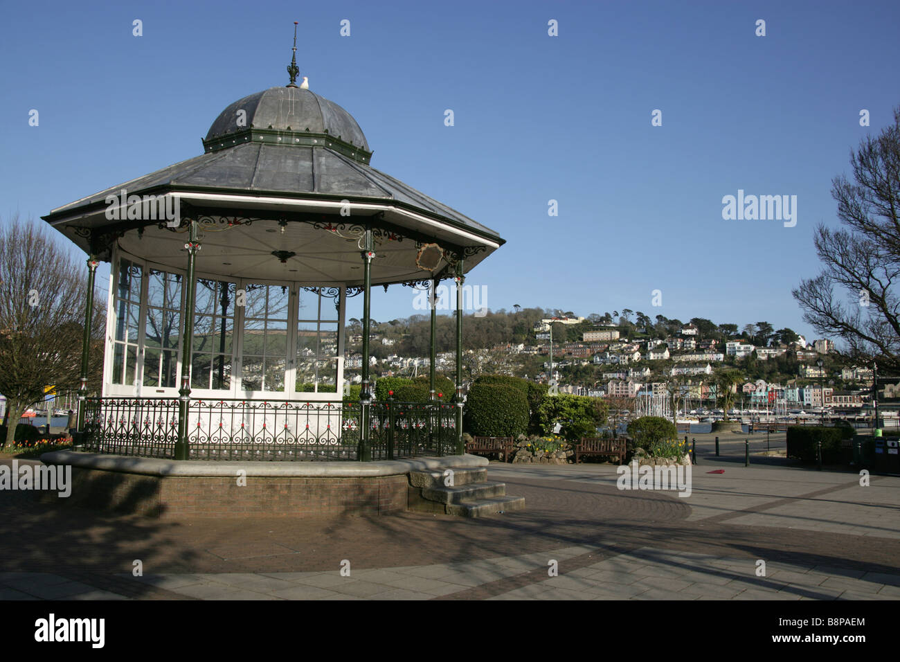 Town of Dartmouth, England. The ornamental bandstand in Dartmouth’s