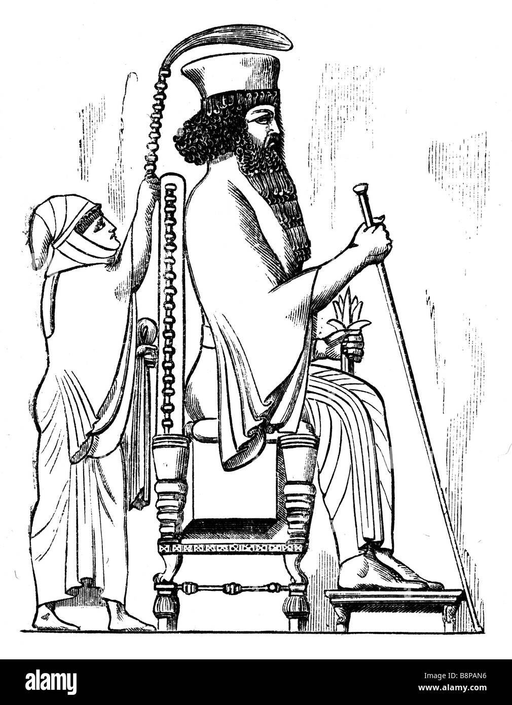 Xerxes. Originally published in swedish book Historisk läsebok published in 1882 Stock Photo