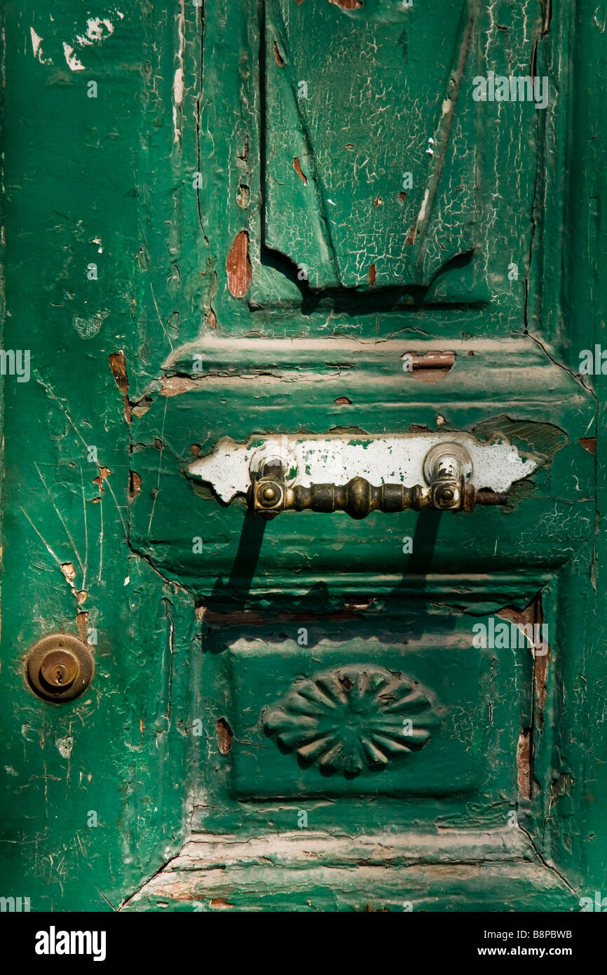 An old front door in Istanbul Stock Photo