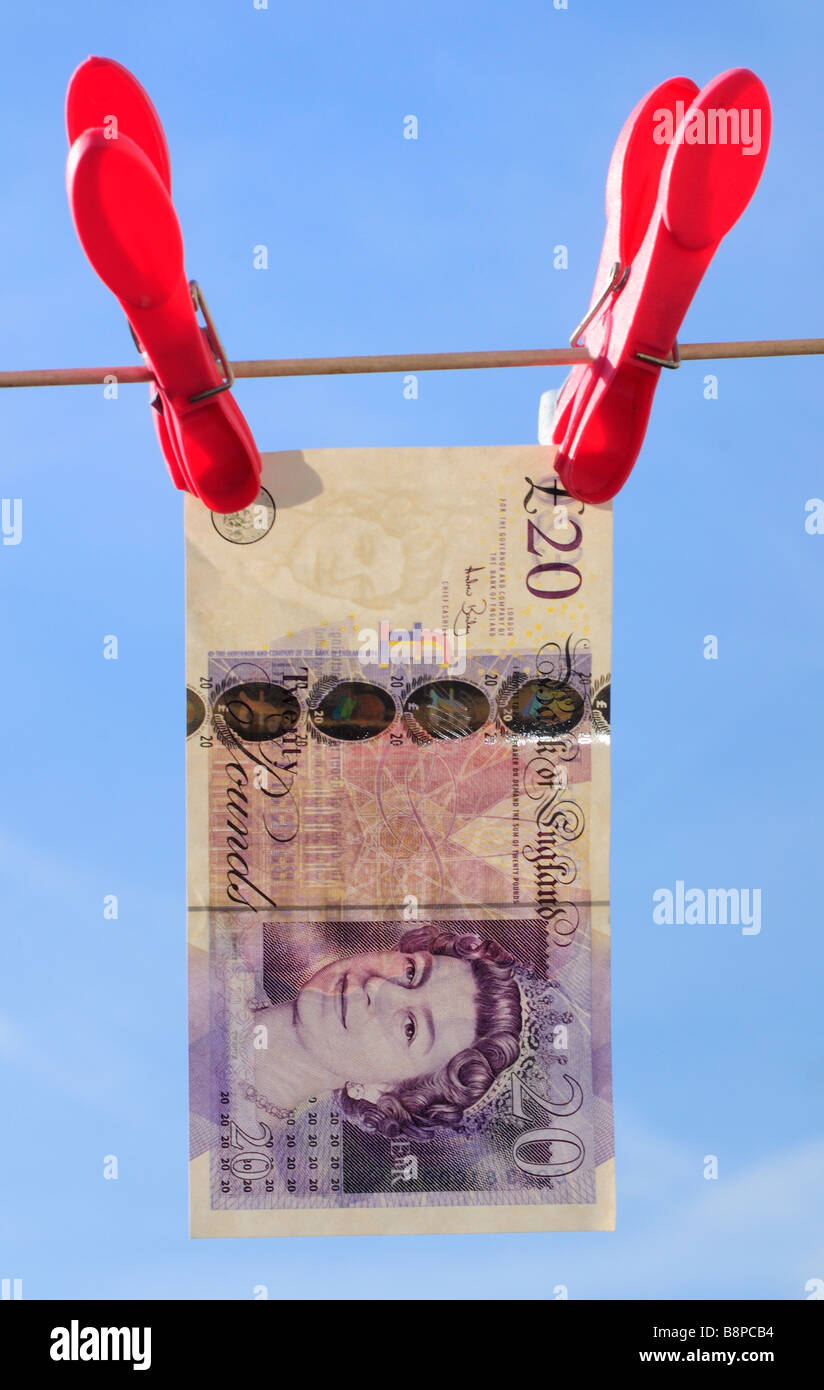 Washing Line Notes Twenty Pound Note Hanging from a Washing Line Stock Photo - Alamy