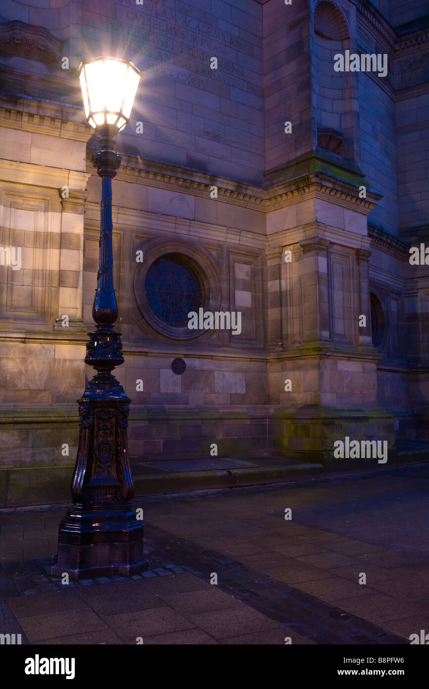 Scotland Edinburgh Edinburgh City Ornate lamp alongside the McEwan Hall