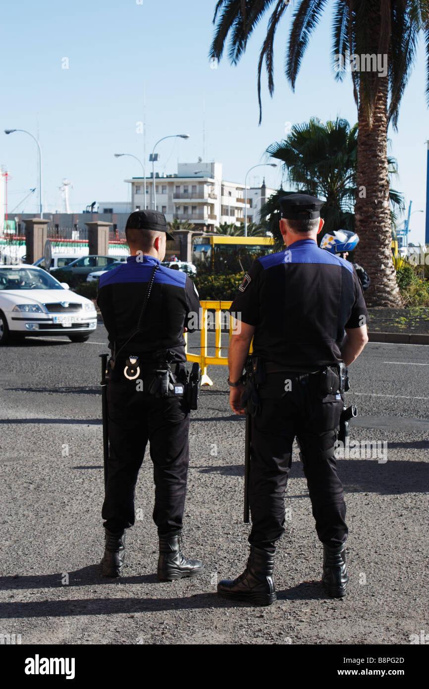 Spanish police in Las Palmas, Gran Canaria Stock Photo