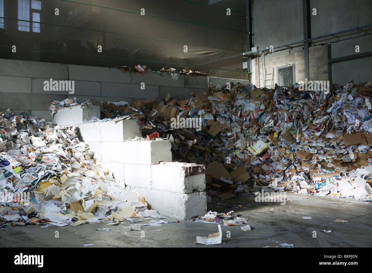Large heaps of paper in recycling center Stock Photo Alamy