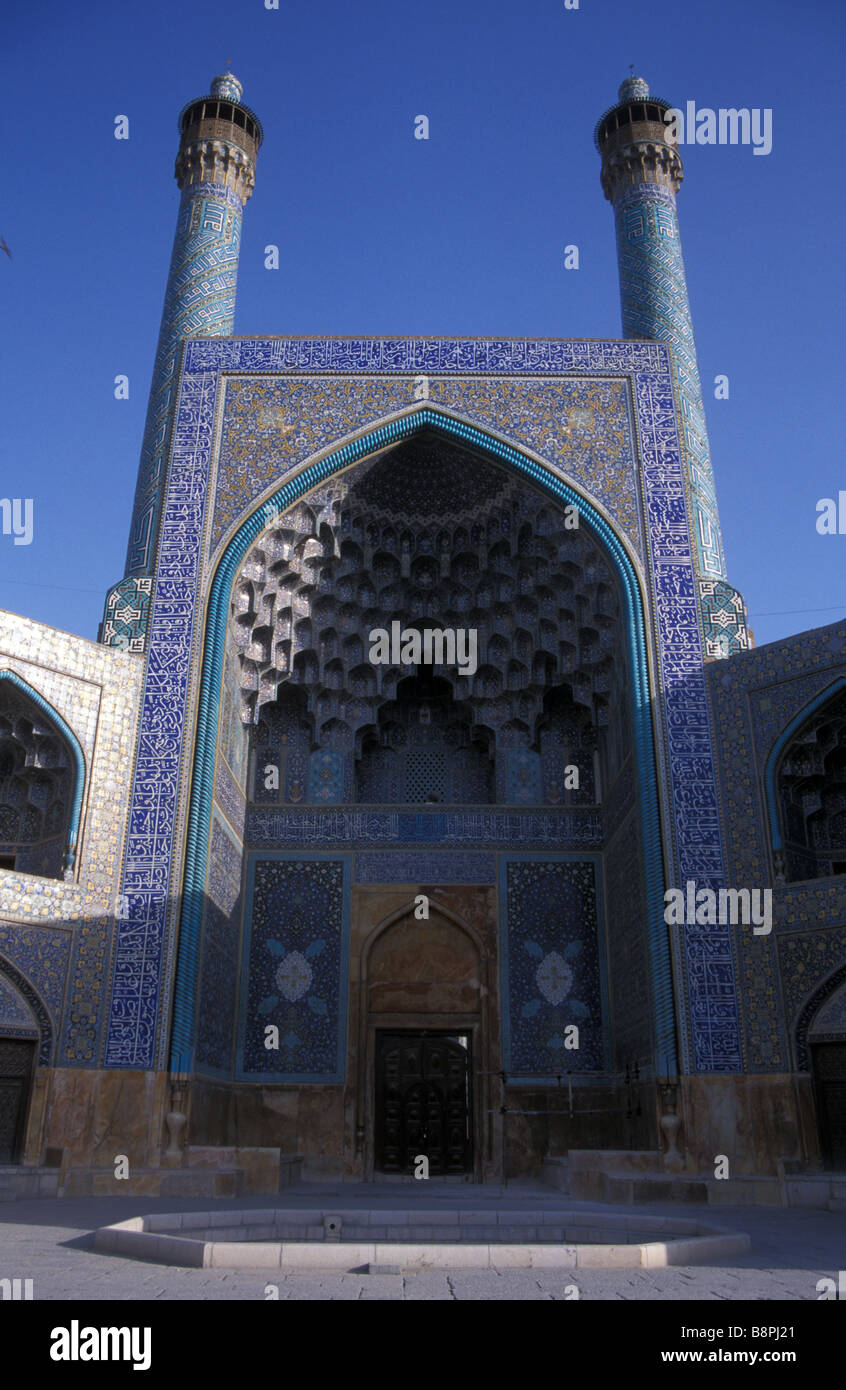 Masjid e Imam entrance portrait Isfahan Iran Stock Photo