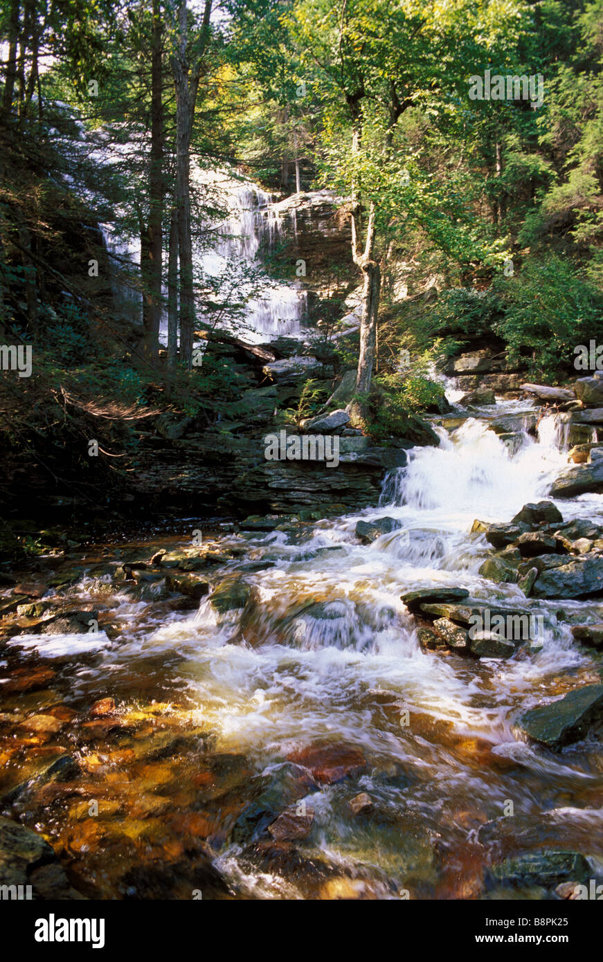 Waterfall in Catskill mountains, Hudson Valley, New York Stock Photo