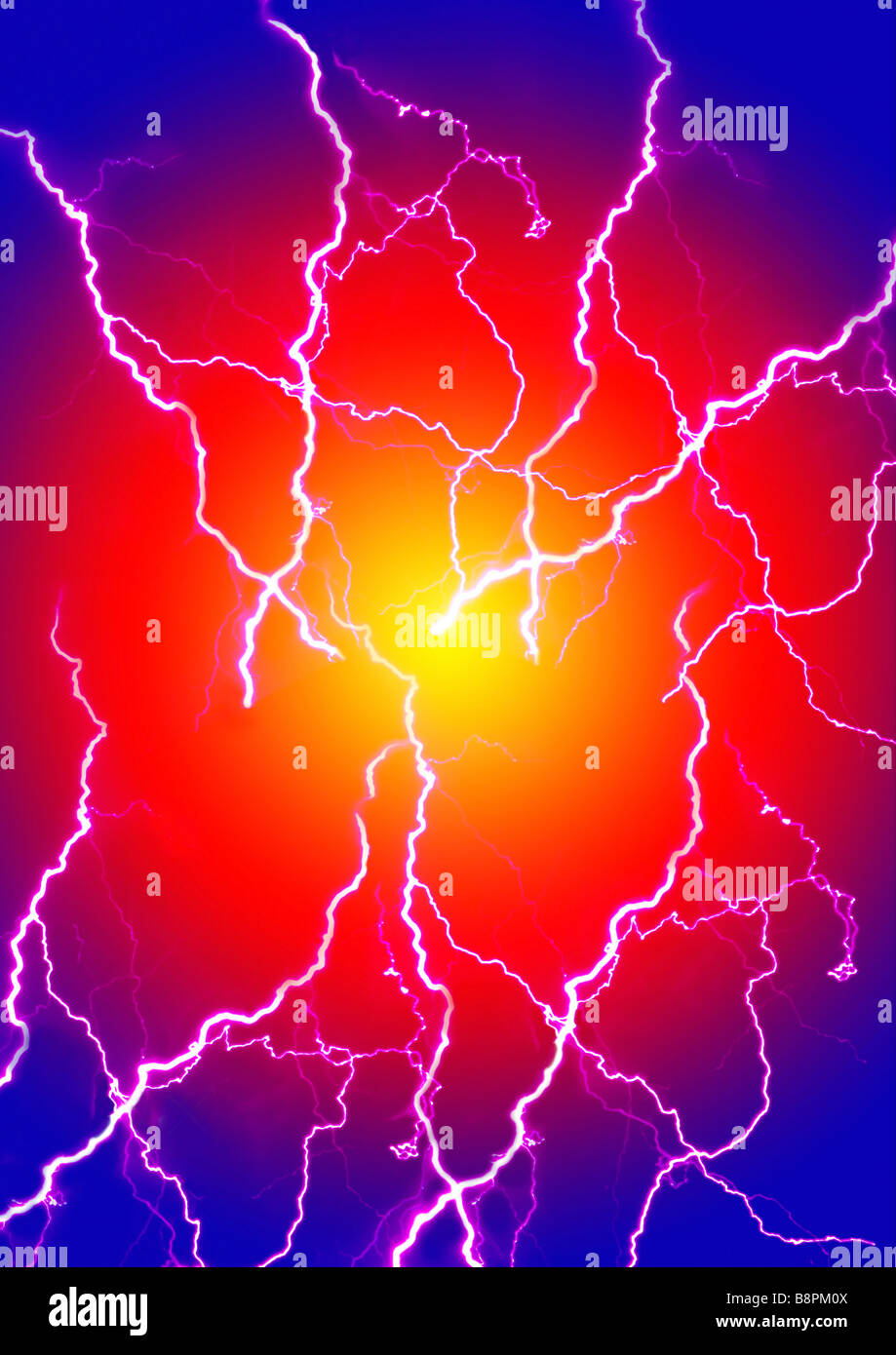 Abstract realistic nature red lightning thunder background