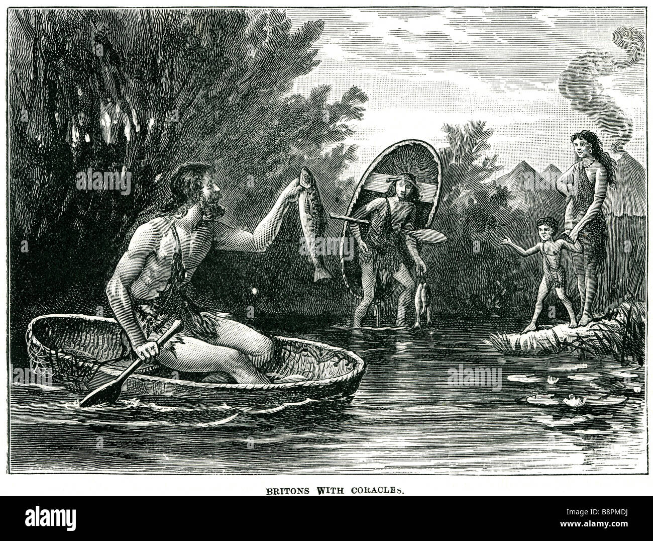 Illustration of a coracle illustration hi-res stock photography and ...