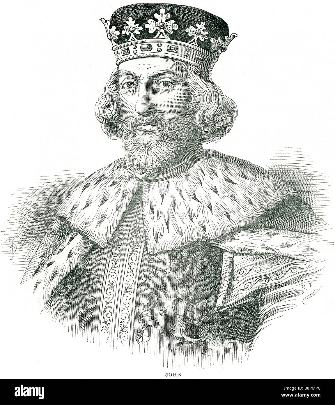 John (23 December 1166 – 19 October 1216) reigned as King of England from 6 April 1199, until his death. He succeeded to the thr Stock Photo