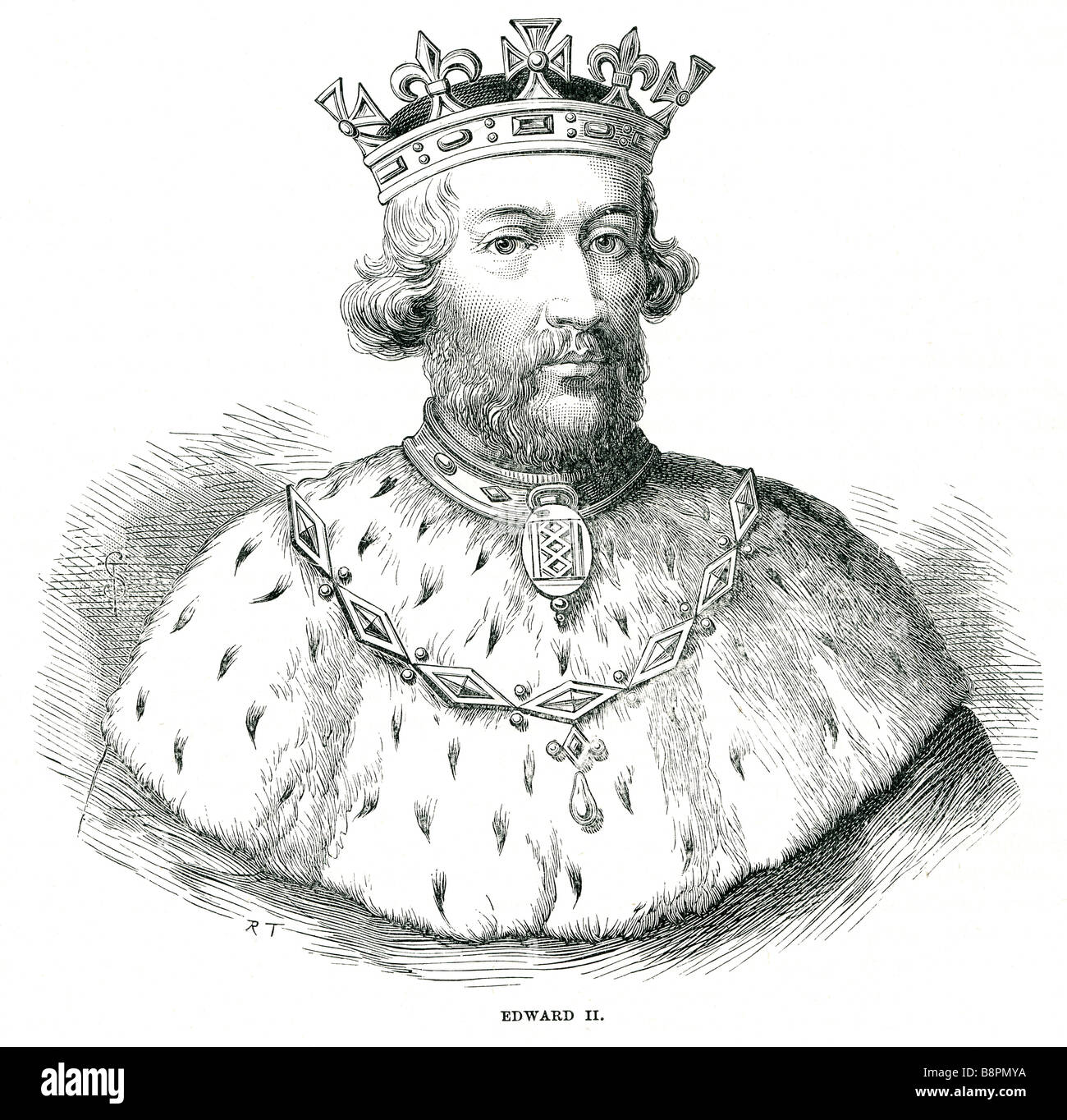 Edward II, (25 April 1284 – 21 September 1327?) called Edward of Carnarvon, was King of England from 1307 until he was deposed i Stock Photo