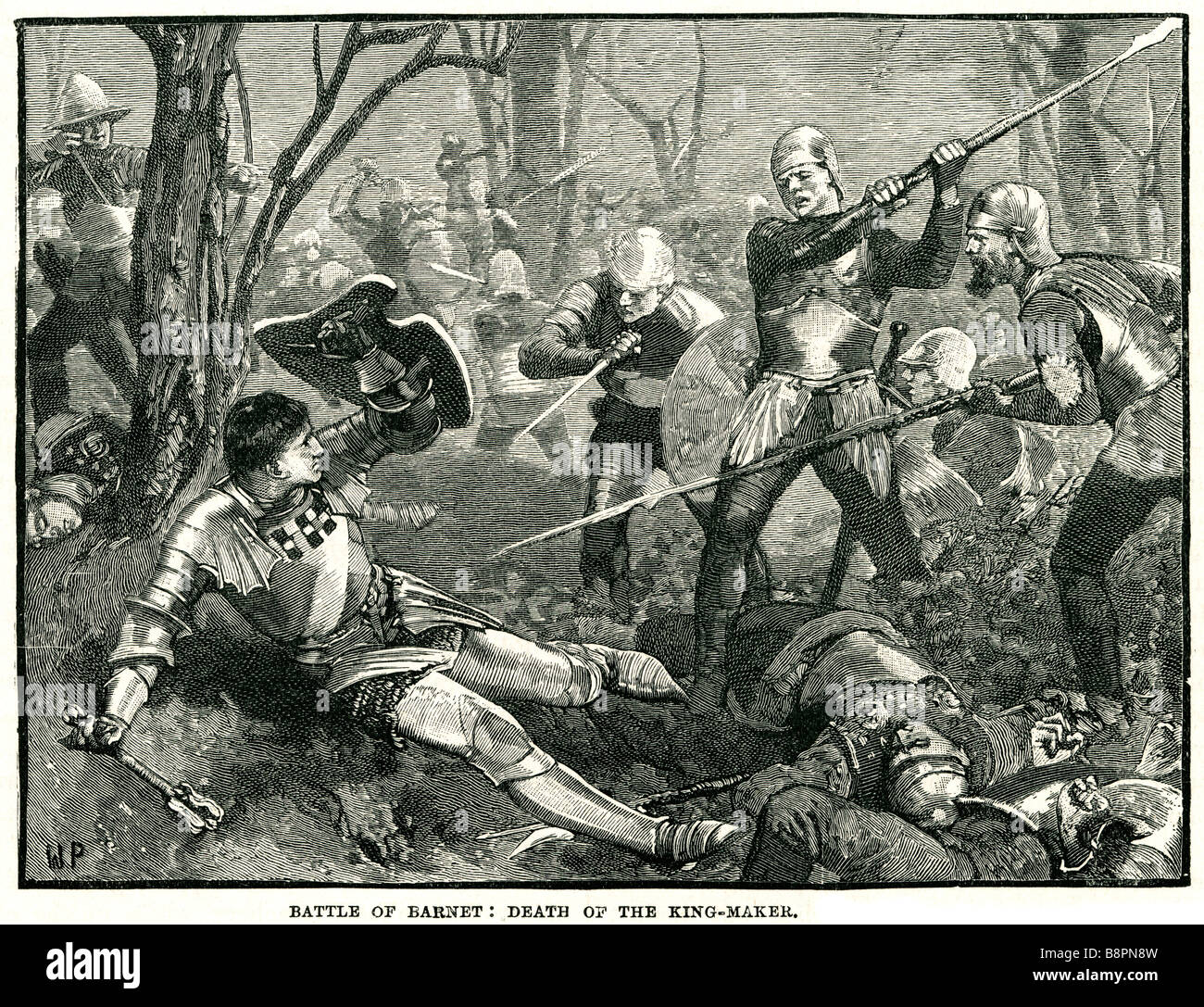 Battle of Barnet death King Maker 1471 Edward IV Wars of the Roses Stock Photo