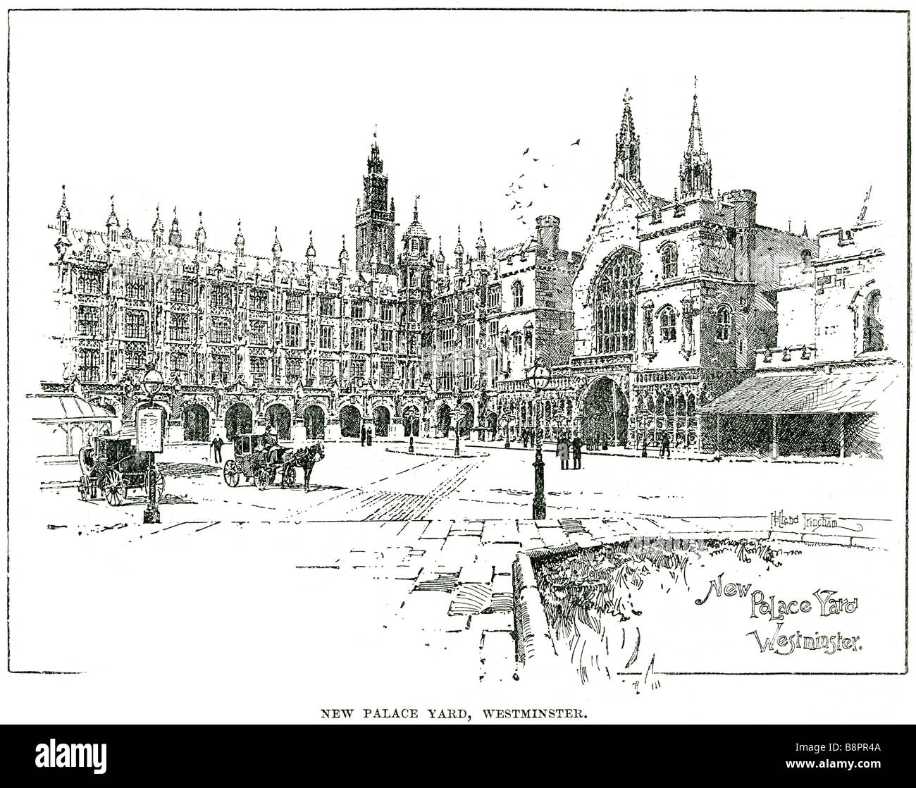 new palace yard westminster 1869 Houses of Parliament London United Kingdom Stock Photo