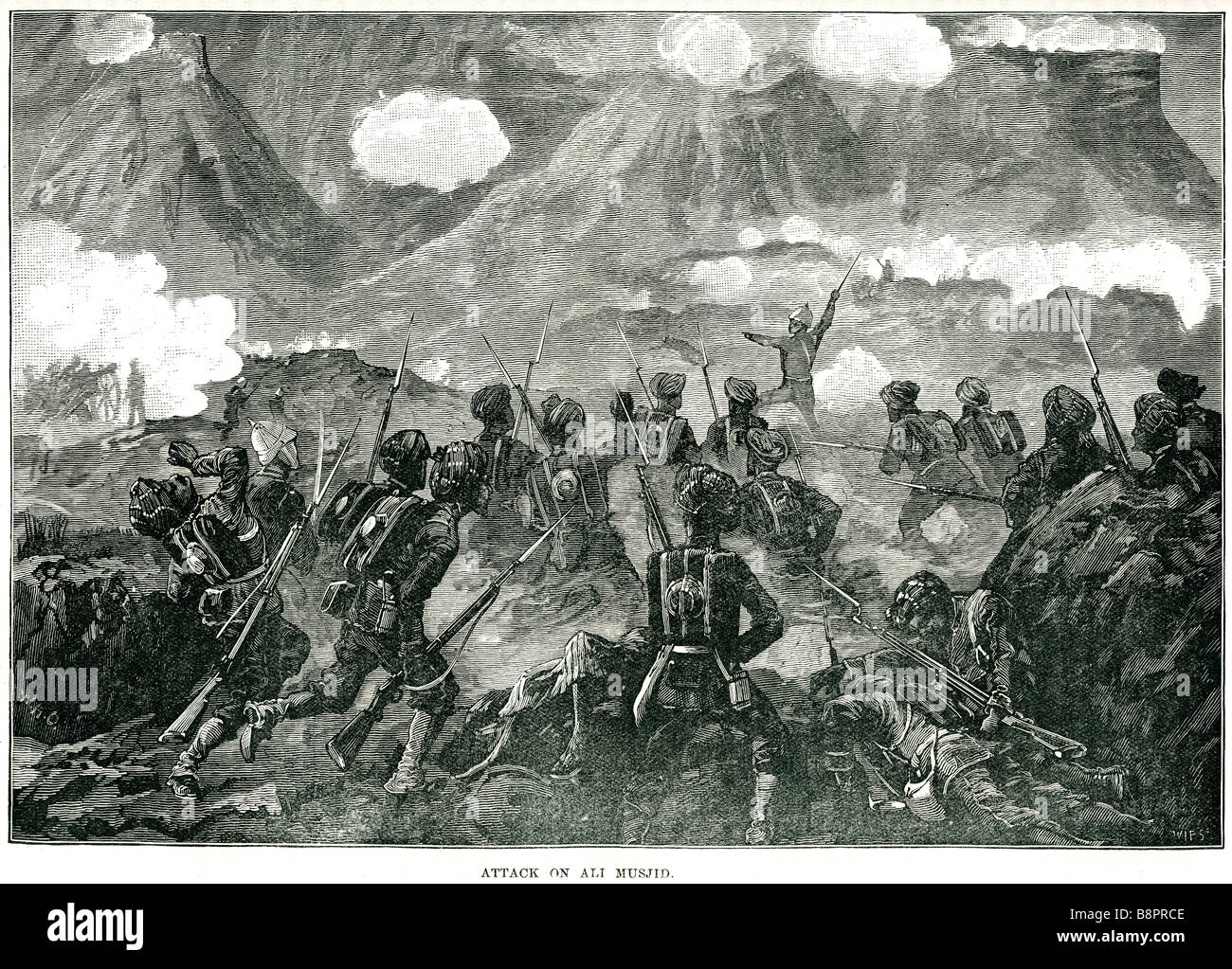 attack Mohammad Yaqub Khan 1879 British forces invasion Stock Photo