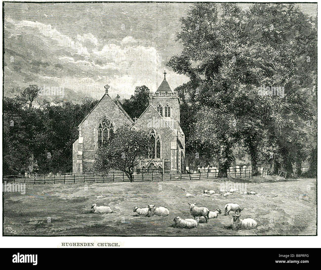 hughenden church 1881 Hitchendon Wycombe district Buckinghamshire England Stock Photo