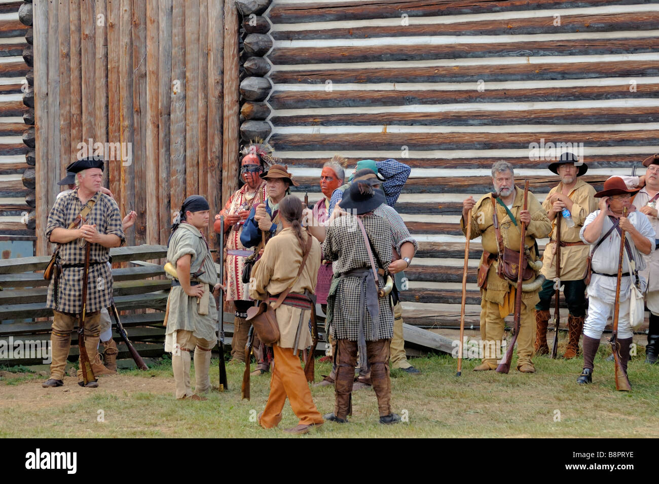 Pioneer defenders at the Siege of Boonesborough Stock Photo Alamy
