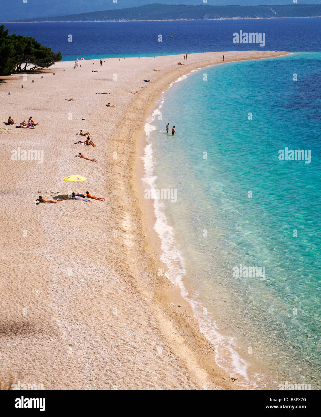 Zlatni Rat Beach Near Bol Brac Island Croatia Stock Photo
