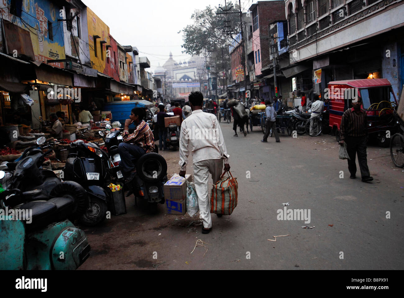 Street scene Agra Uttar Pradesh India Stock Photo Alamy