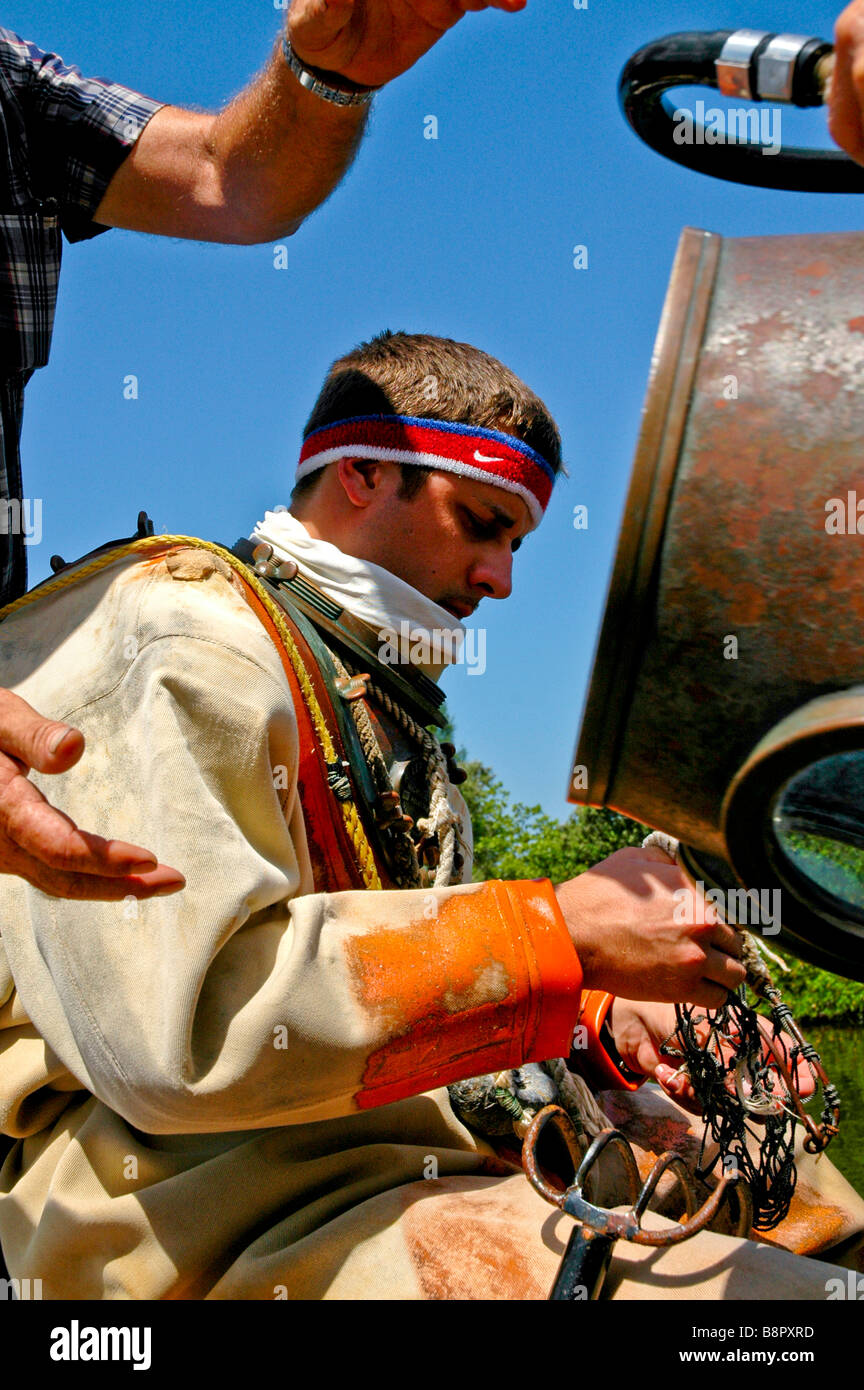 Tarpon Springs Florida sponge diver hard hat deep sea diver suit