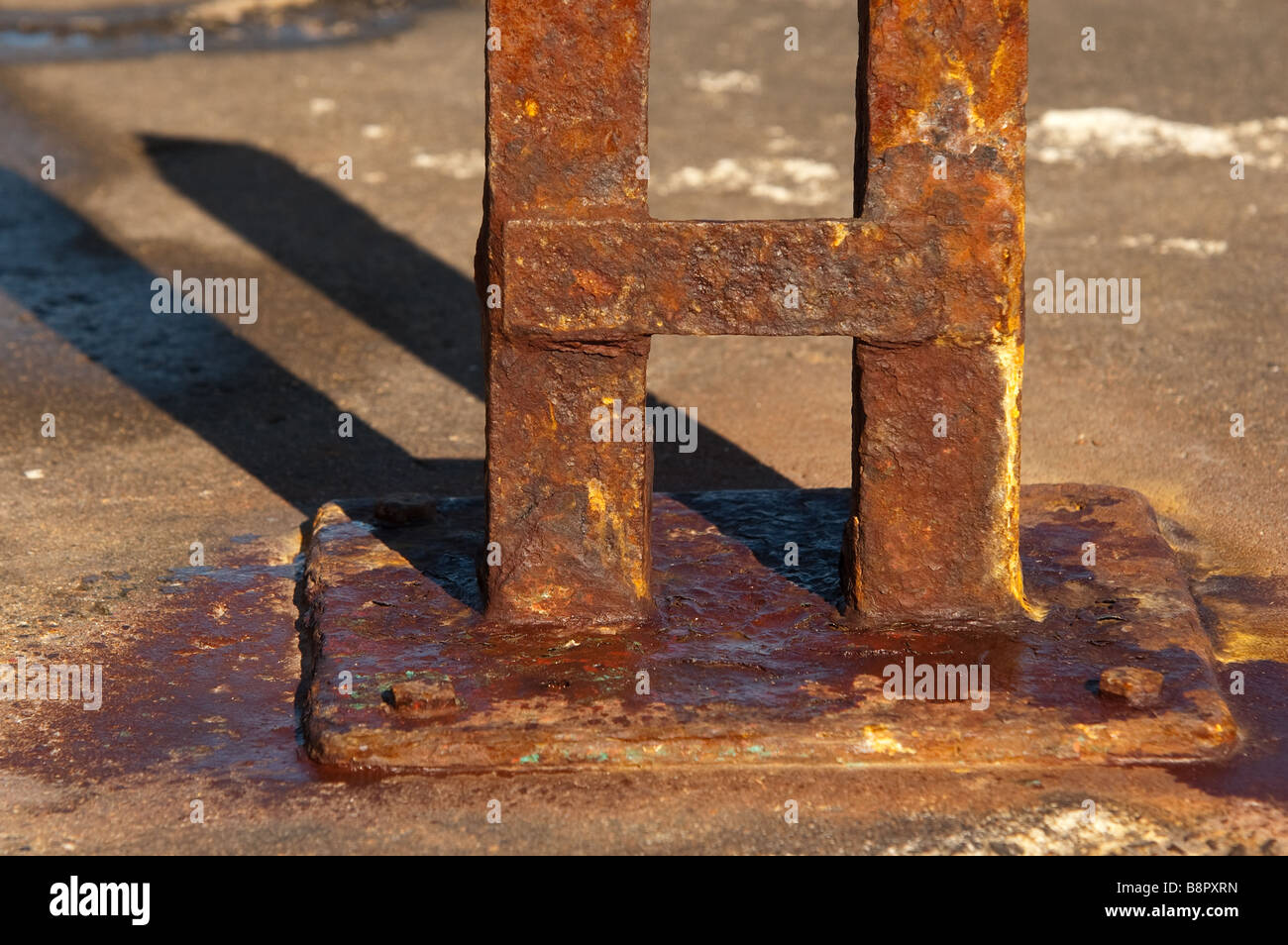 Letter H in rusty iron work Stock Photo