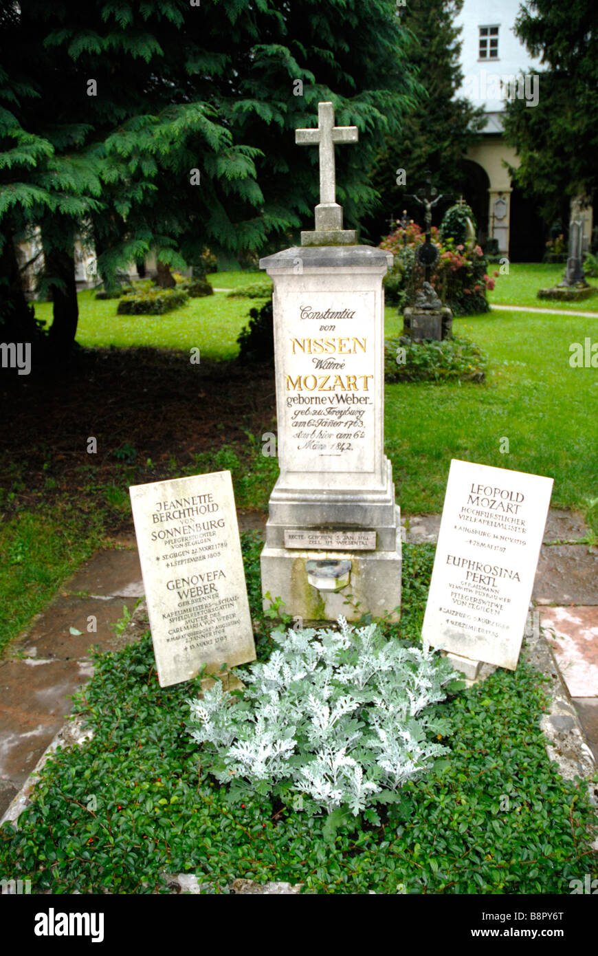 The Graves Of Mozart S Wife And Father In Salzburg In Austria