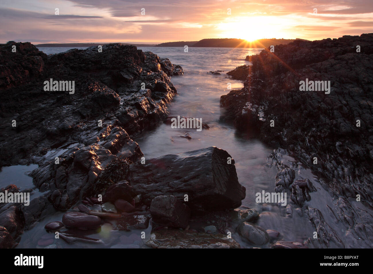 Roches Point at Sunset Stock Photo