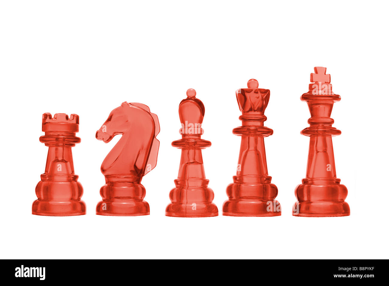 Row of Chess Pieces Stock Photo