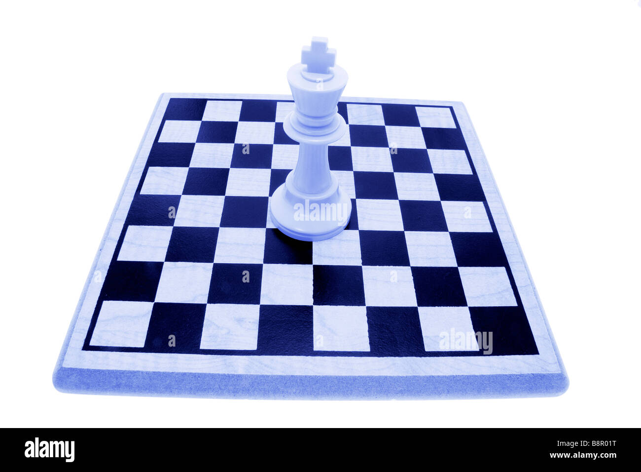 King Chess Piece on Chess Board Stock Photo - Alamy