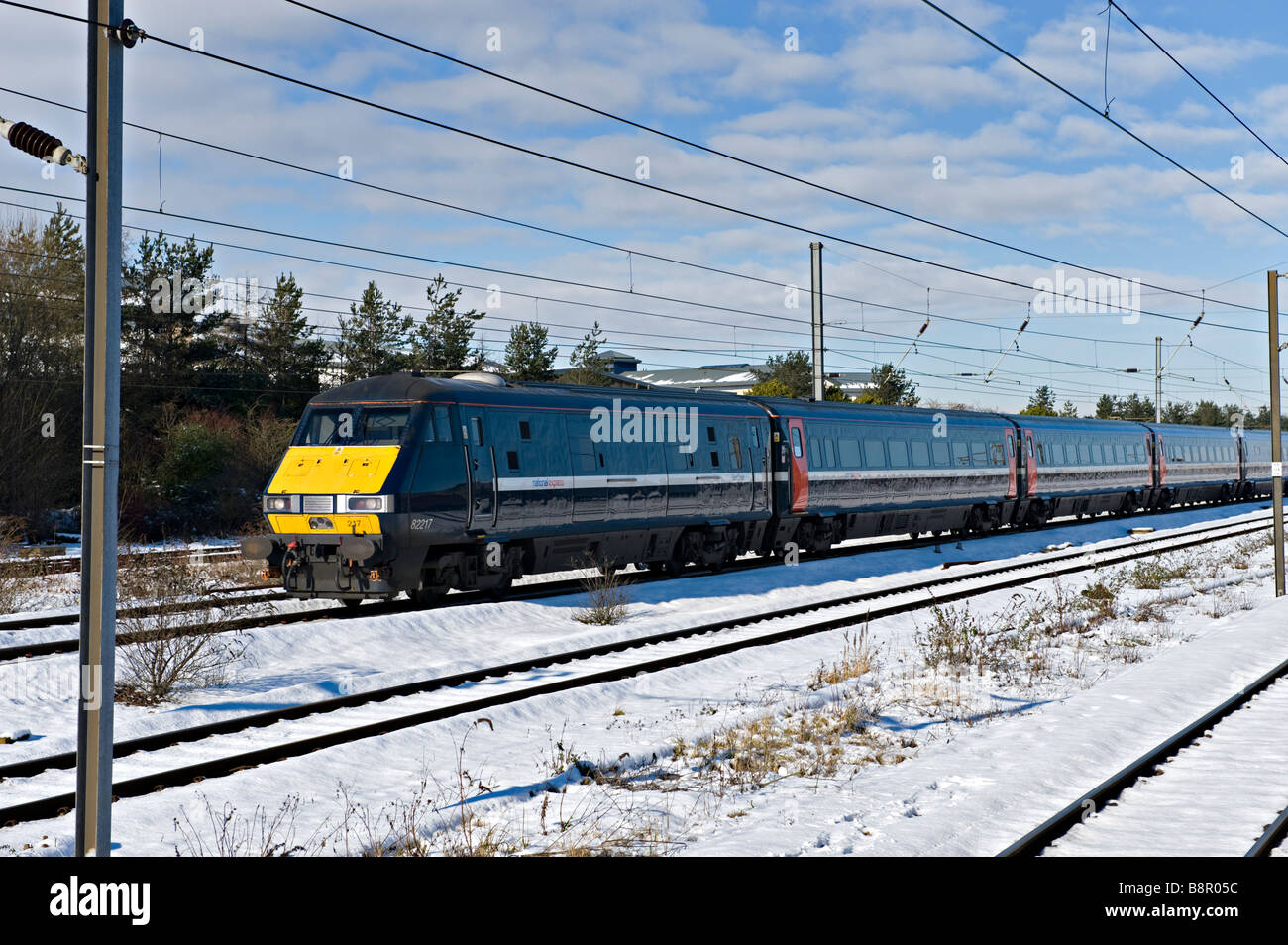 National Express East Coast 82217 approaching Peterborough Stock Photo