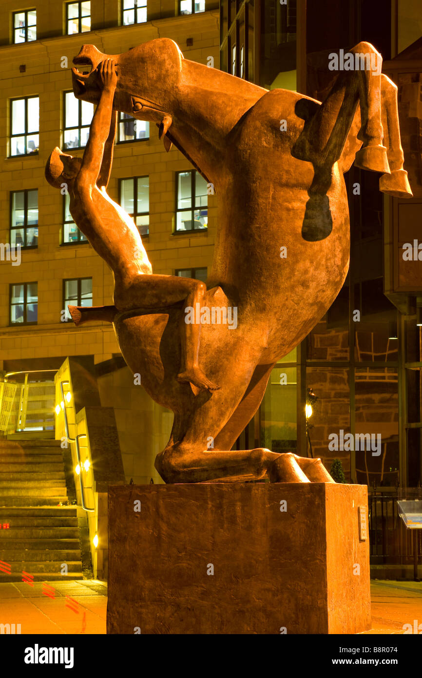 Scotland Edinburgh Edinburgh City Horse and Rider sculpture by Eoghan